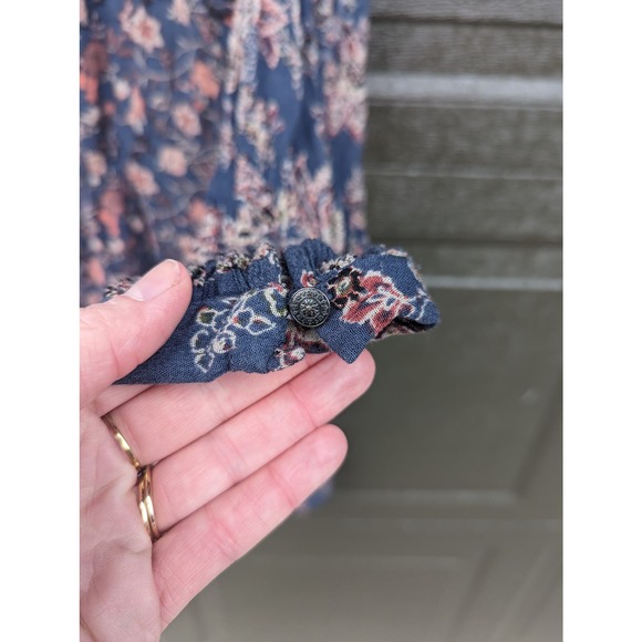 Free People Lucky Loosey Dress Indigo Blue, Paisley Boho Dress - Picture 12 of 12